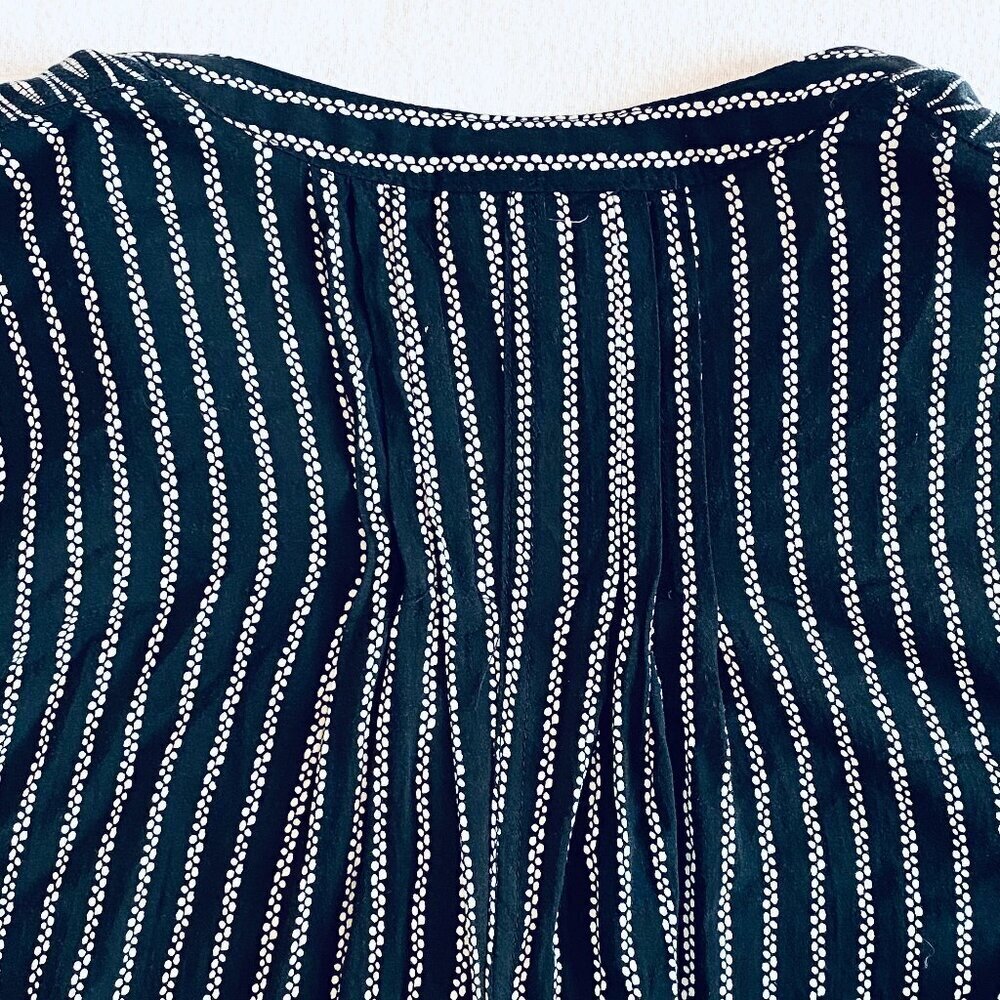 Anthropologie Maeve Calia black & white tunic top Womens 2 petite feminine flowy - Picture 8 of 13